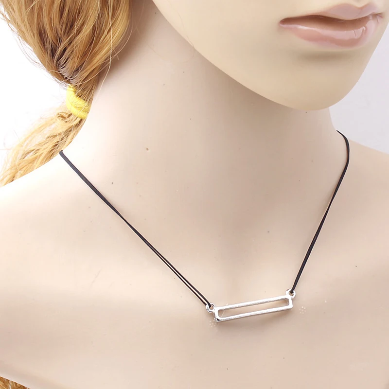 HOUDA 2017 новинка модное геометрическое ожерелье с черной веревкой и подвеской