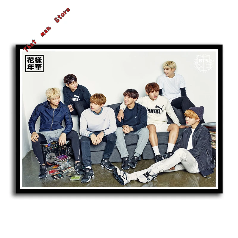Kpop bangtan Плакаты для мальчиков наклейки на стену белая бумага принты украшение дома искусство подарок - Цвет: Шоколад
