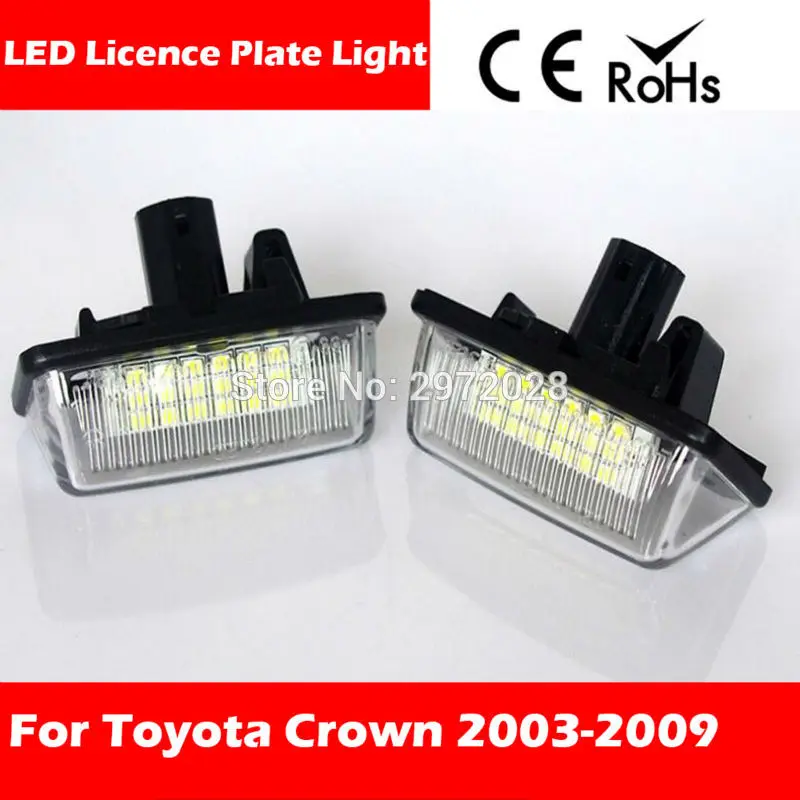 2 x LED Number License Plate Lamps Lights CANBUS OBC Error Free 18 High Power SMD For Toyota Crown 2003 - 2009 | Автомобили и