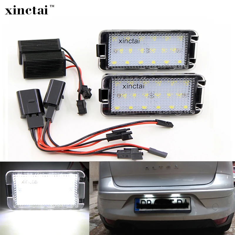 

2PCS Error Free LED License Plate Light for Seat Altea Leon Ibiza 6L Arosa Toledo 5P Cordoba Mk1 Mk2