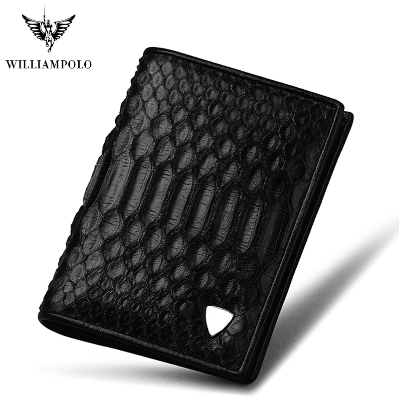 Роскошный брендовый мужской кошелек WilliamPOLO короткий бумажник двойного сложения