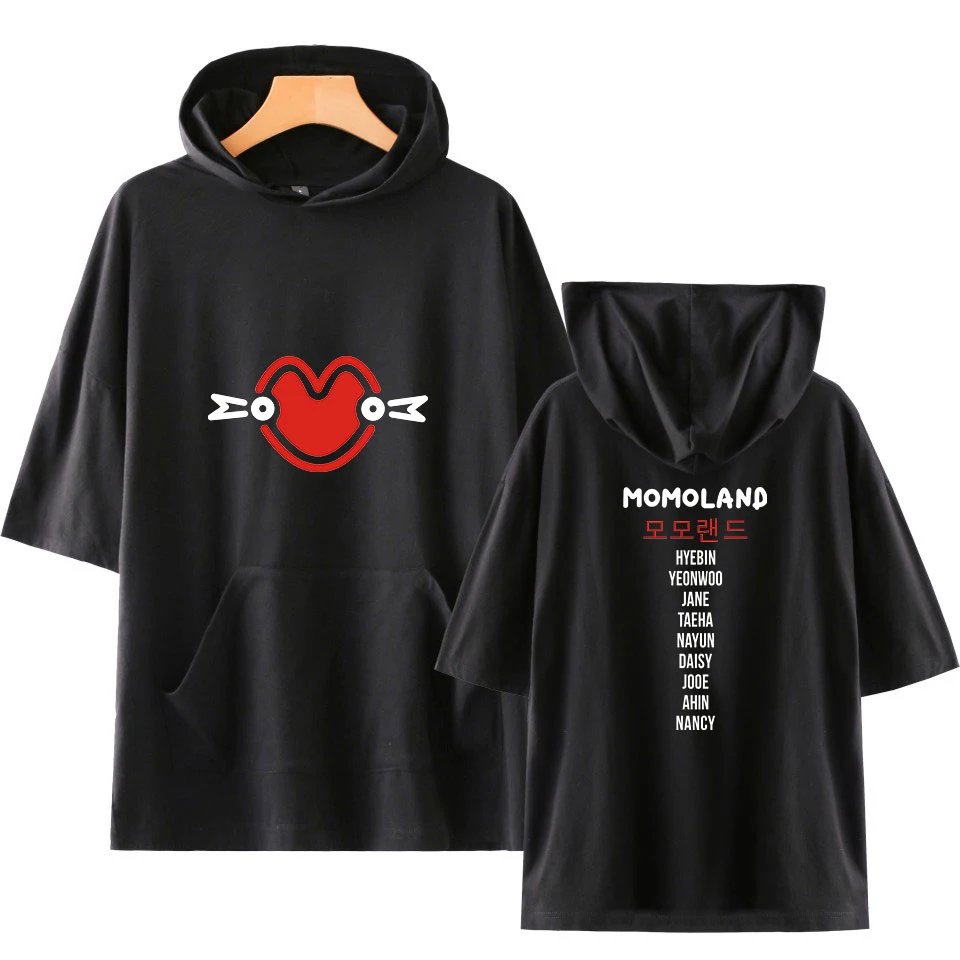 Футболка MOMOLAND с капюшоном для мужчин и женщин однотонная модная футболка