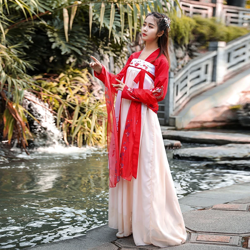 Hanfu танцевальный костюм вышивка династии Тан танцевальная одежда принцессы