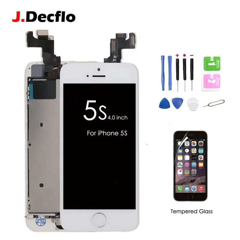 Полный набор Собранный ЖК сенсорный экран дигитайзер для iPhone 5 S + кнопка Home