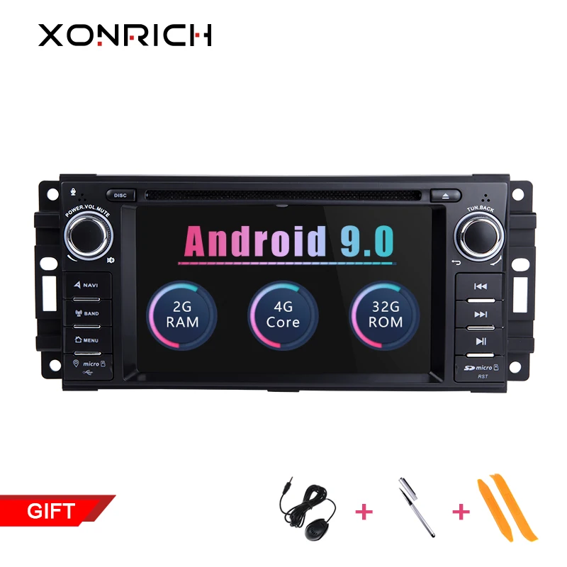 Xonrich AutoRadio1 Din Android 9 0 автомобильный dvd плеер для Chrysler 300c Jeep Compass/Dodge/ram/Grand Cherokee Wrangle gps