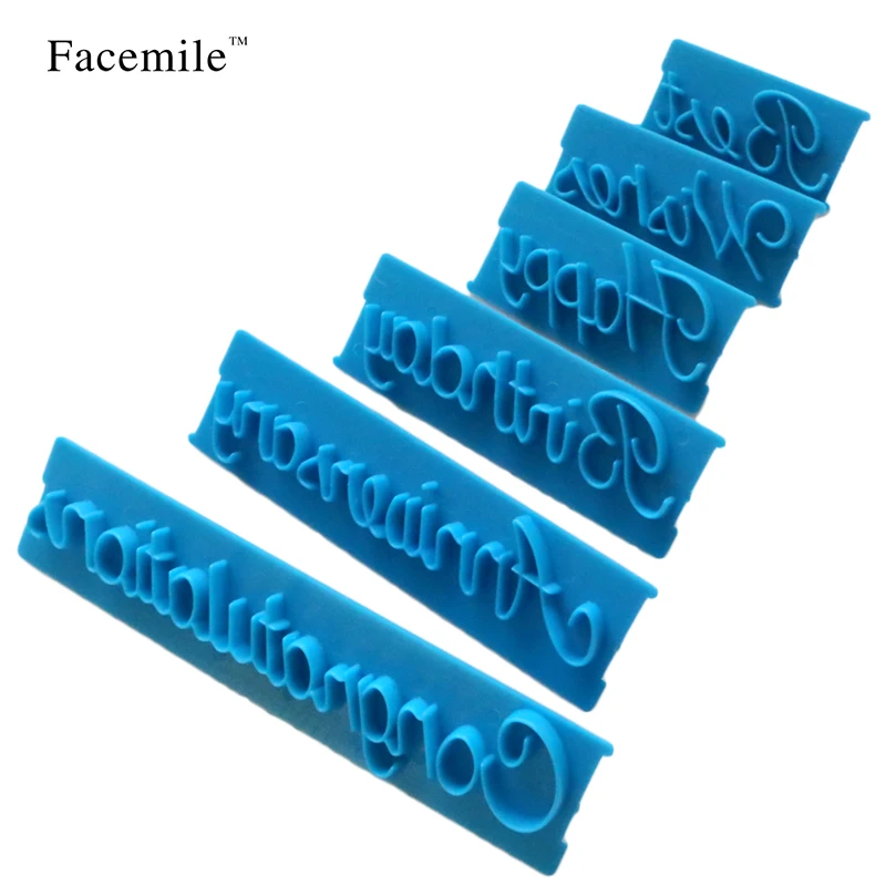 Facemile 6 шт. Алфавит числа букв печенье с мастикой эмбоссер DIY фонднт Торт