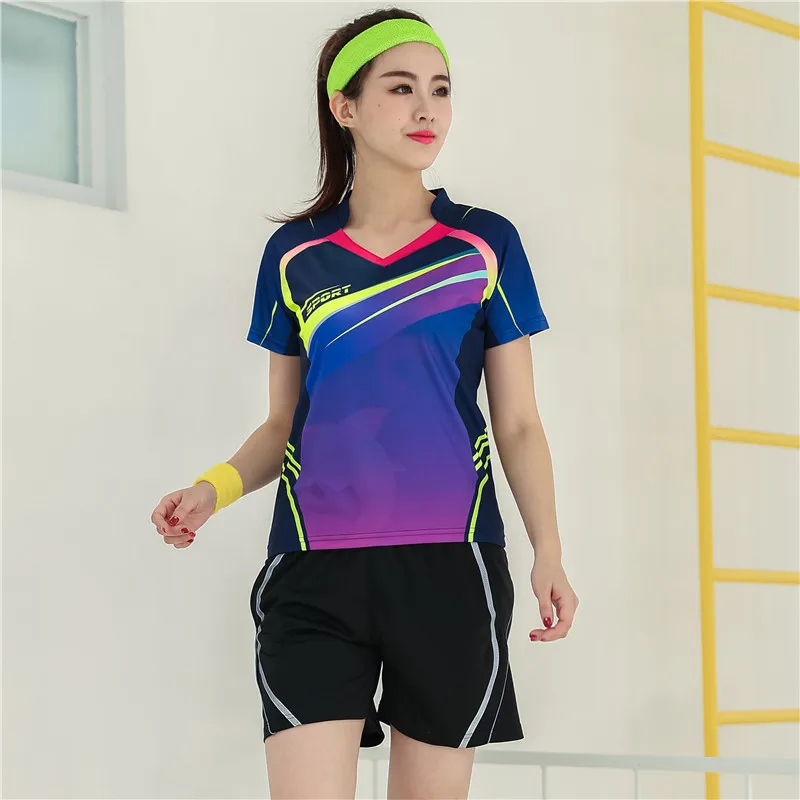 Women Sports Suit 1 Мужская и Женская теннисная Джерси, дышащая теннисная одежда, мужская рубашка для настольного тенниса, одежда для бадминтона, корейские рубашки для гольфа, спортивная одежда - Цвет: Women Sports Suit 1