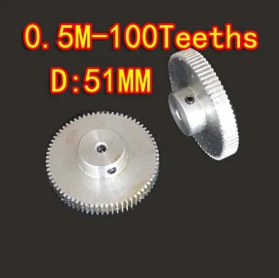 

0.5M-100Teeths aluminum alloy precision model micro motor DIY small modulus gear-Hole d:5mm