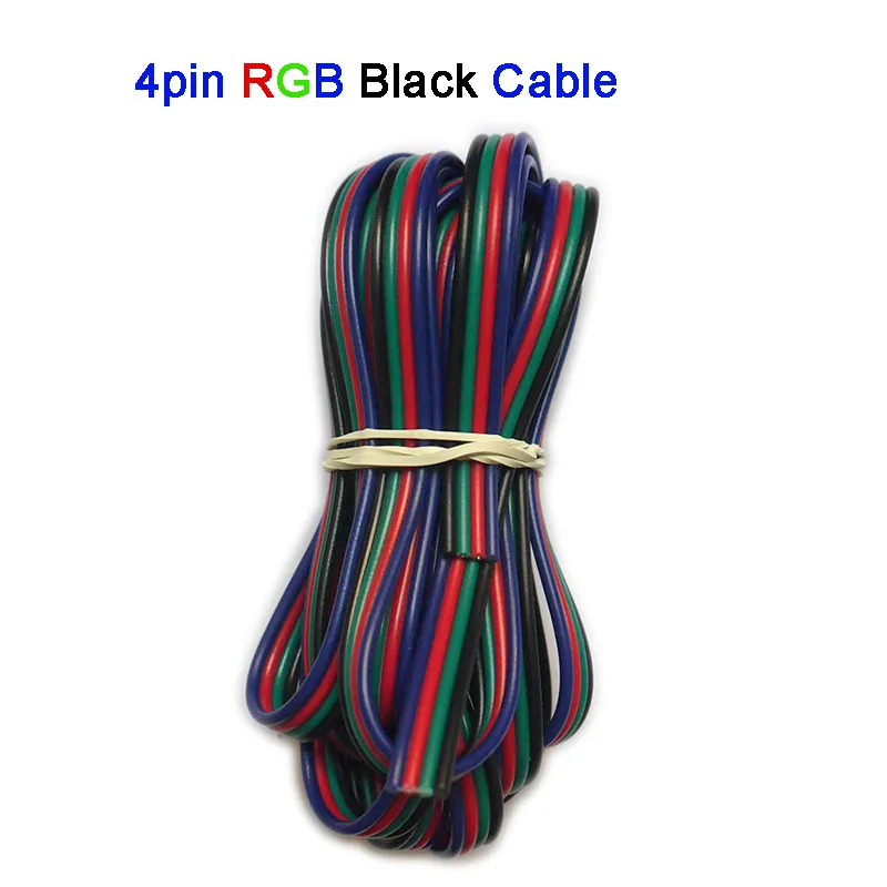 4pin RGB black 5 м 2pin 3pin 4pin 5Pin 6pin 22 AWG расширение электрические провода с разъемом светодиодный разъем для 5050 3528 SMD светодиодная лента света; - Цвет: 4pin RGB black
