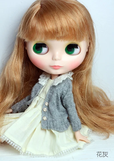 Свитер для шарнирной куклы кардиган с белым воротником доступен Blyth Azone Dal momoko Pullip