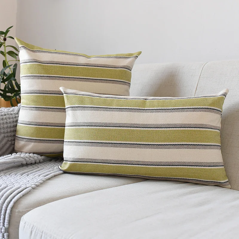 Зеленая наволочка в стиле ретро с полосками для детской подушки 45x4 5 см/30x50 см на