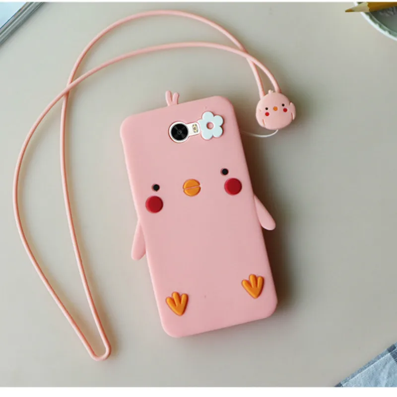 Чехол ALIVO для Huawei Y5 II с оригинальным шнурком мультяшный 3D Милый Цыпленок мягкий