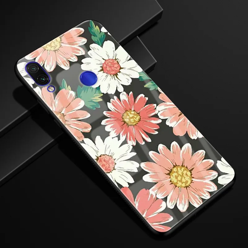 a15 Для Xiaomi Redmi Note 7 чехол Модный Жесткий PC стекло задняя крышка для Xiaomi Redmi Note 7 Pro силиконовая рамка Fundas Redmi Note7 Capa - Цвет: a15