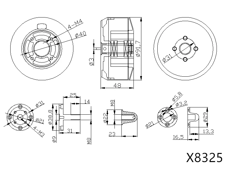 1 шт. сельскохозяйственный бесщеточный двигатель X8325 KV120 многоосевой защиты растений Толстая линия Водонепроницаемый двигатель
