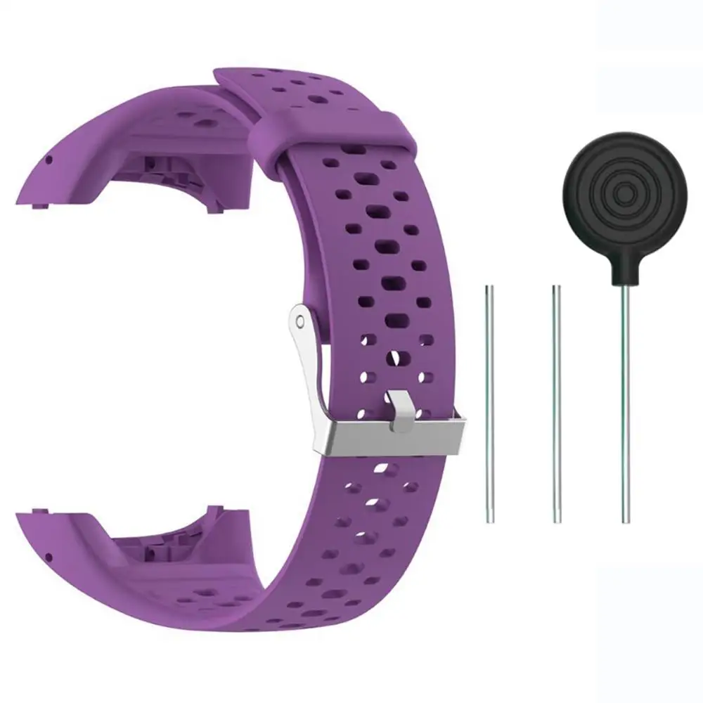 Purple Силиконовый ремешок на запястье, наручные часы для Полар-флиса M400 M430 gps спортивные Смарт-часы замена Браслет с инструмент 6 цветов - Цвет: Purple