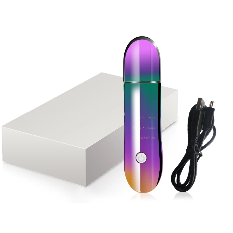 Перезаряжаемый ультразвуковой ионный скраб для кожи лица Очищающий шпатель