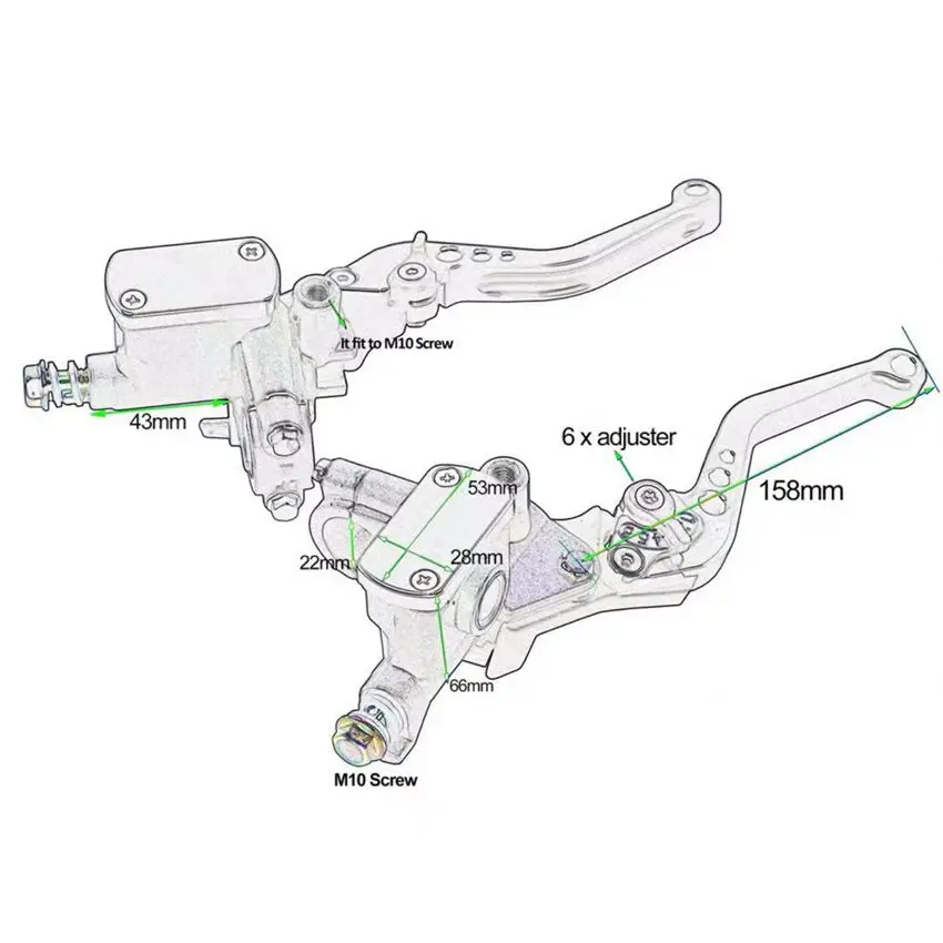 Тормозной насос мотоцикла ручка 22 мм Электрический мотоцикл электрический