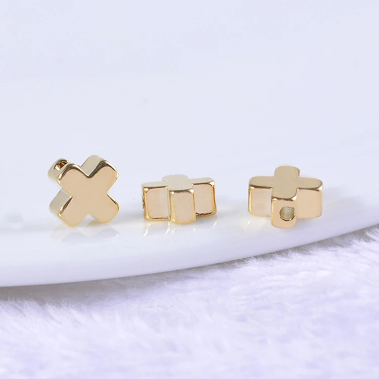 31732) 20 шт. 6*6 мм золото цвета шампань, 24 кар латунь Малый Крест Подвески Diy ювелирных изделий, аксессуары оптом