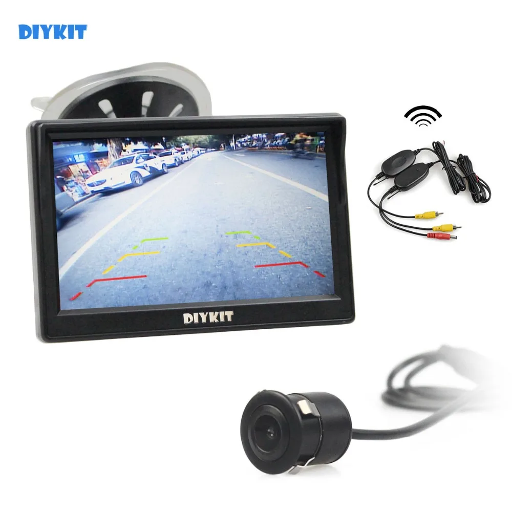 Diykit, беспроводной " TFT ЖК-дисплей резервный автомобильный монитор водонепроницаемый 18,5 мм HD камера заднего вида с монитором