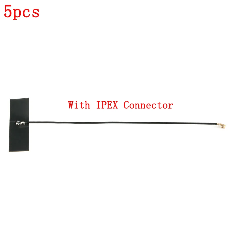 With IPEX Connector 5 шт. 2,4 ГГц wifi Внутренняя антенна FPC 5dBi IPX IPEX Разъем Omni Антенна IEEE 802,11 b/g/n WLAN система - Цвет: With IPEX Connector