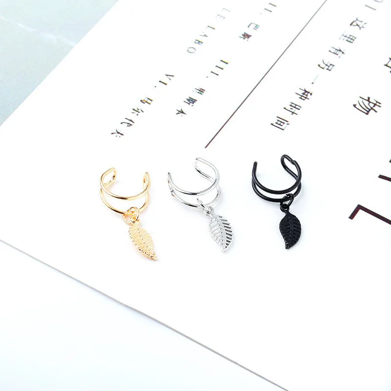 SexeMara ухо манжеты накладные серьги листья ювелирные изделия пирсинг клип на