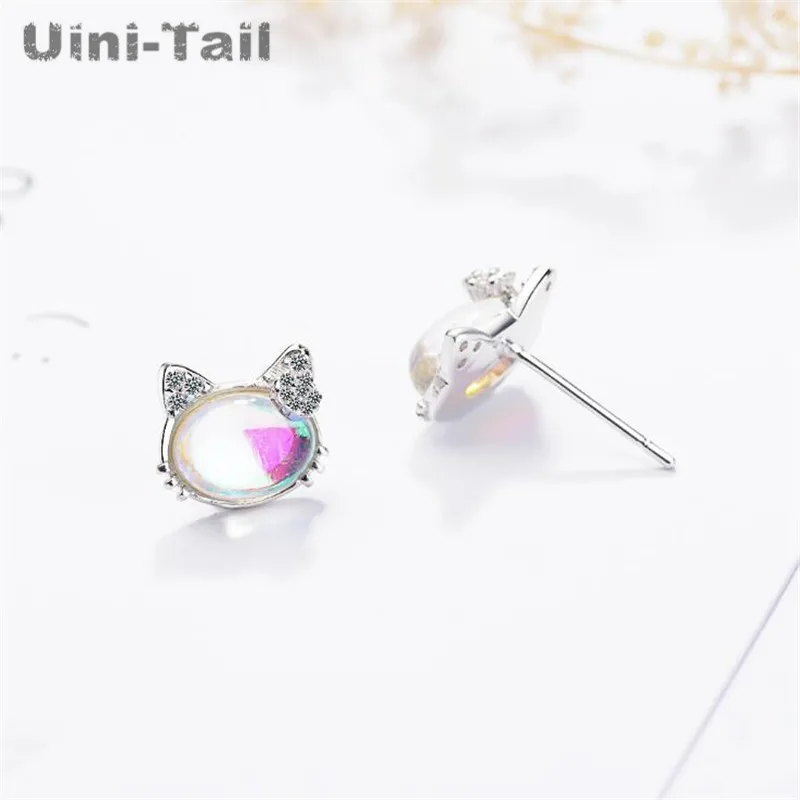 Женские гипоаллергенные серьги коты Uini Tail из серебра 925 пробы|Серьги-гвоздики| |