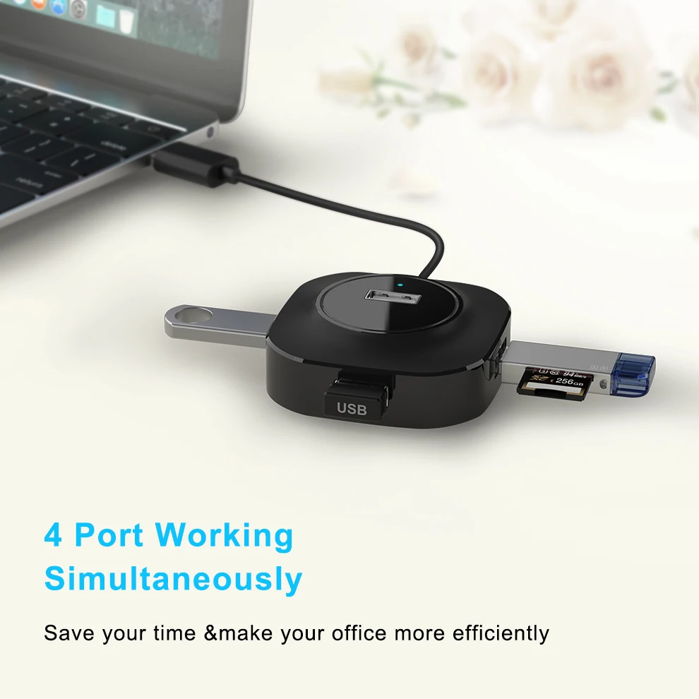 SeenDa usb хаб 2 0 Высокое Скорость 4 Порты и разъёмы USB концентратор разделитель