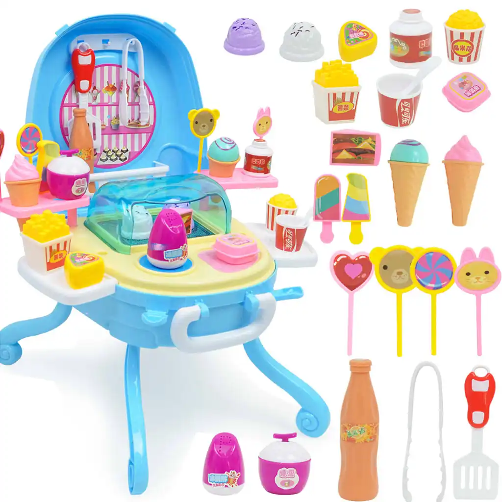 

Ice Cream Making Pretend Play Toy Kitchen Role Play Food Set for Kids