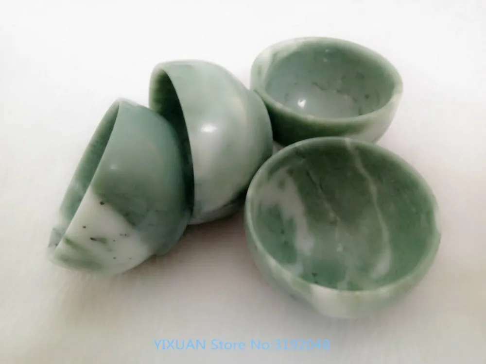 

4Pcs Exquisite Natural Green Jade Tea Sets Hand grinding Delicate cups