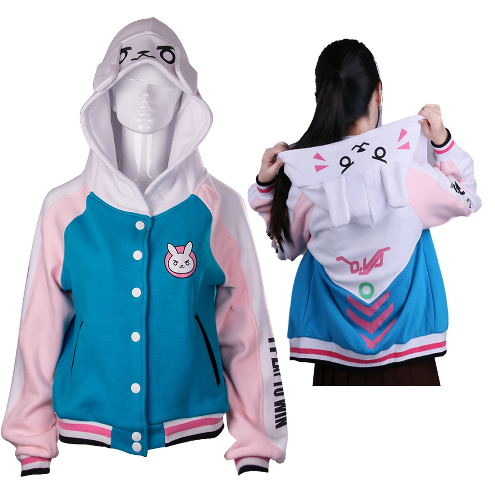 D.va OW худи косплей костюм куртка свитшоты Осень Одежда Зимние куртки для женщин Пальто Косплей Хэллоуин вечеринка.