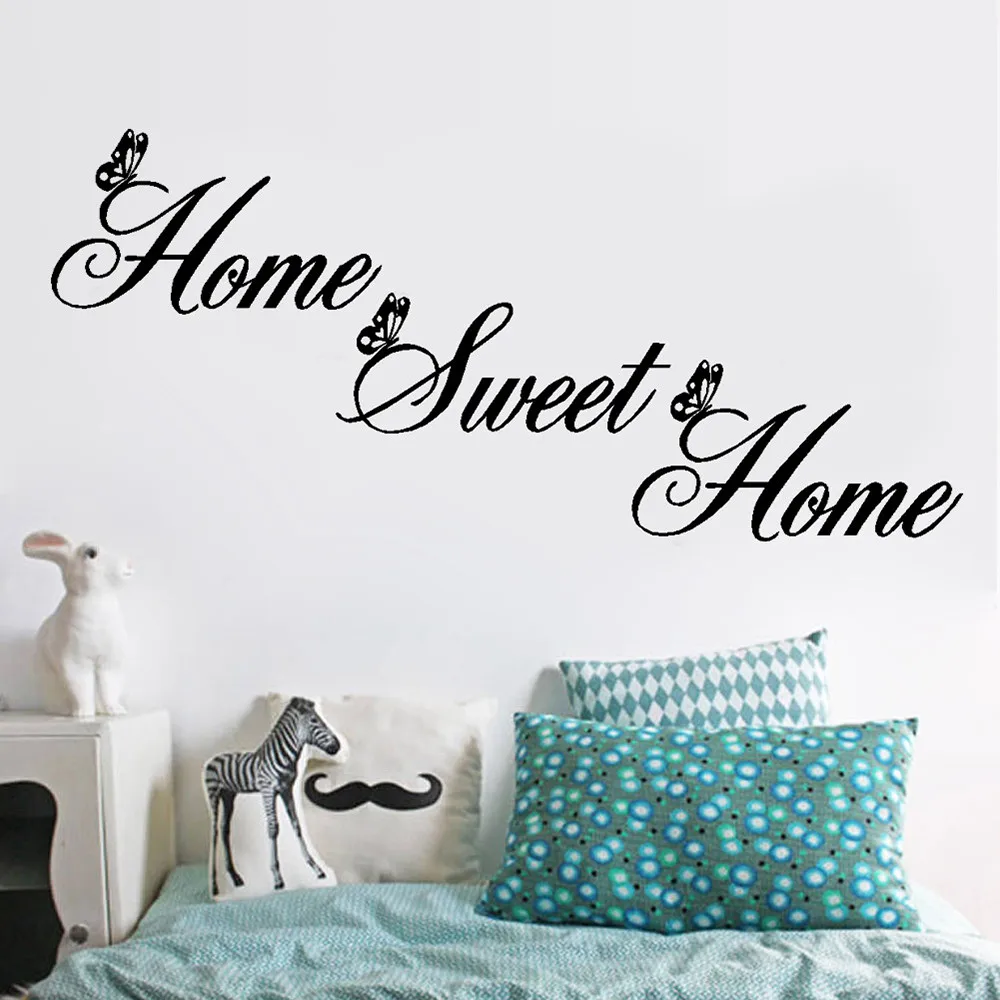 

DIY English Stickers Home Sweet Decor Wall Stickers DIY Removable Art Vinyl Wall Sticker Adhesivos De Pared Decoracion De Hogar