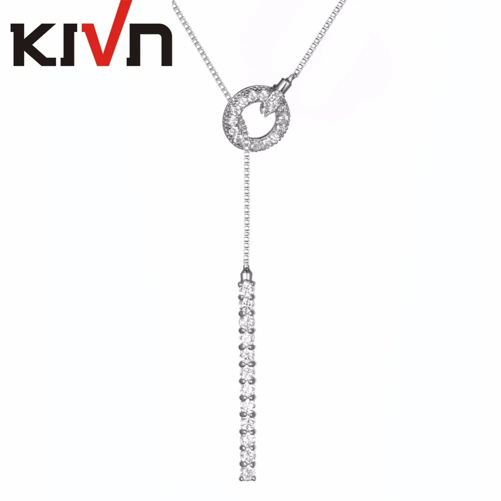 

KIVN Fashion Jewelry Pave CZ Cubic Zirconia Women Girls Bridal Wedding Pendant Necklaces Christmas Promotion Birthday Gifts
