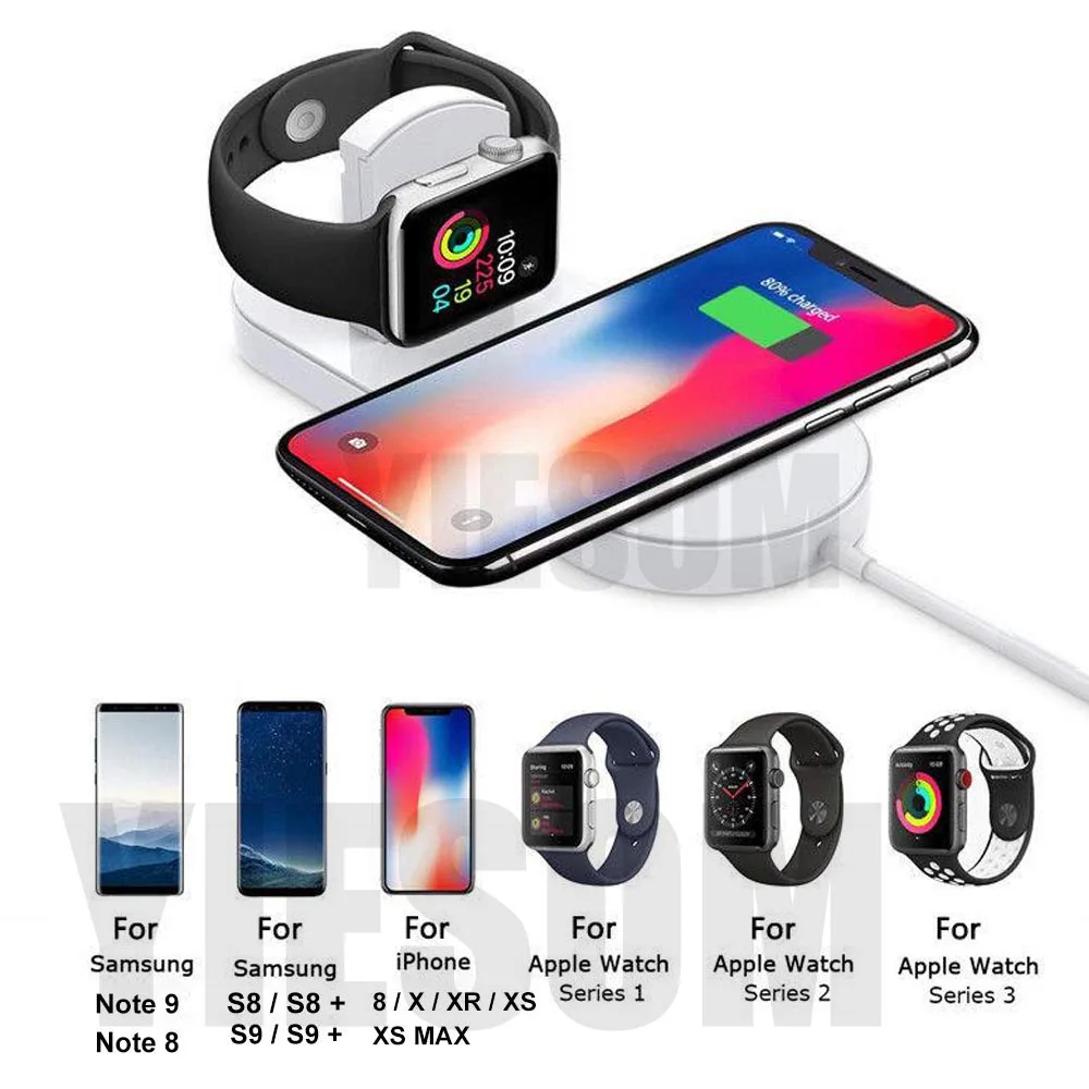 Qi Беспроводное зарядное устройство для iPhone X XR XS MAX 8 Plus Быстрая быстрая зарядка Apple