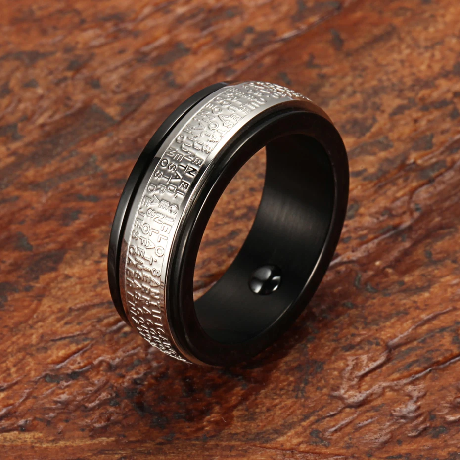 Новинка 2019 модное магнитное мужское кольцо RainSo из гематита черное нержавеющей