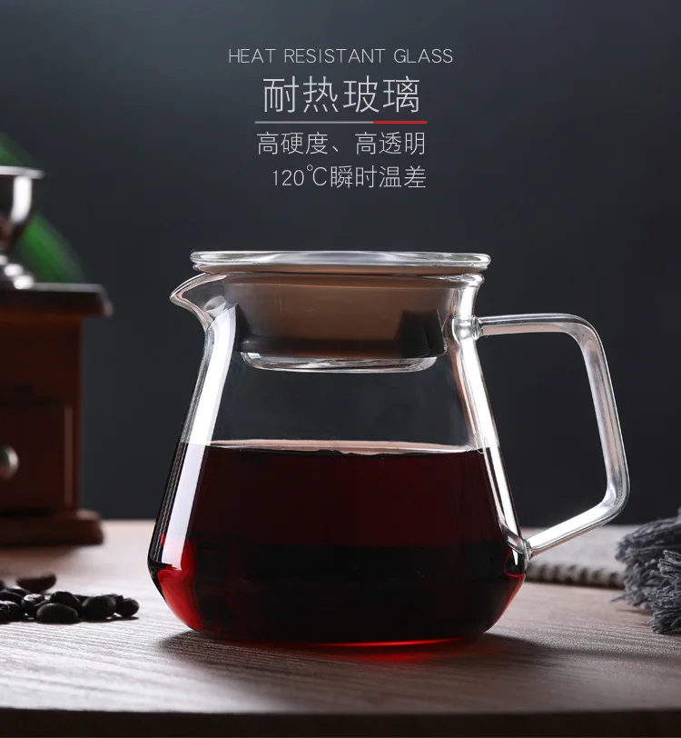 SHXING Hario стиль кофе стекло и горшок набор Japness V60 фильтр многоразовые фильтры 300 мл/600 мл