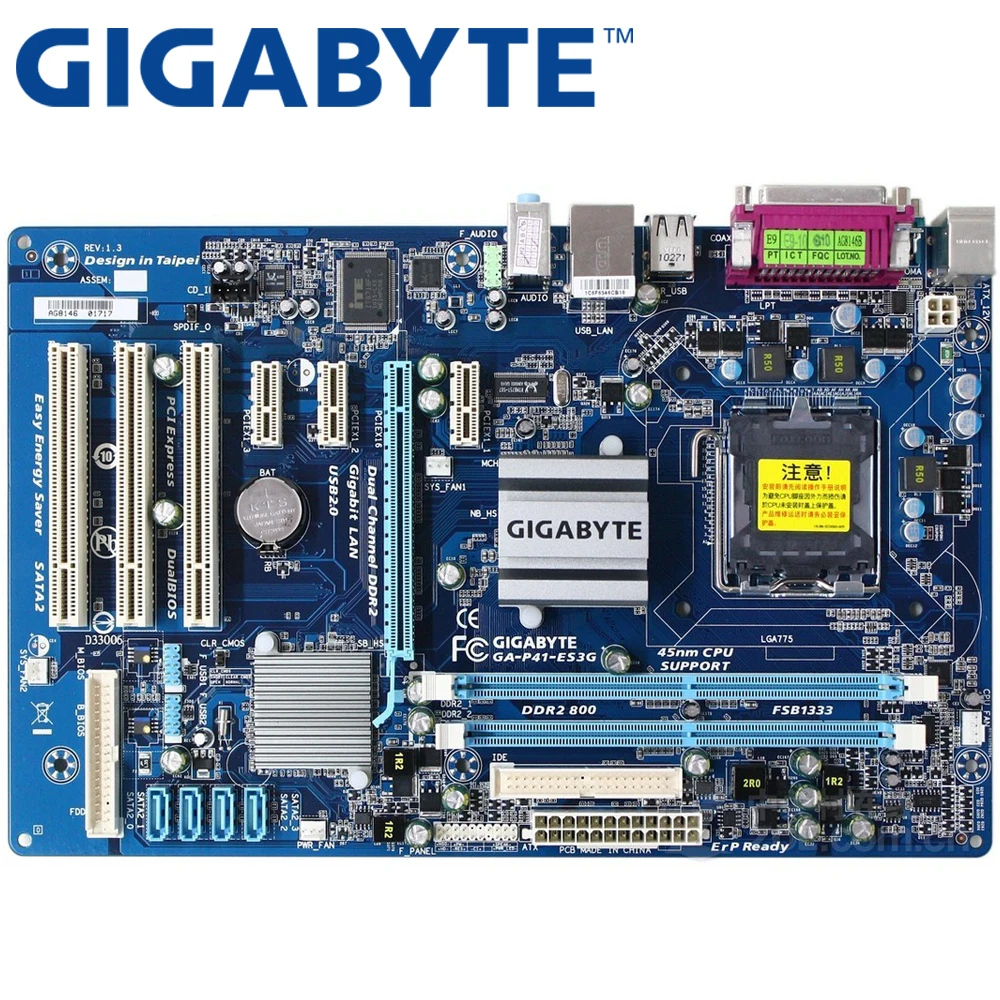 Настольная Материнская плата GIGABYTE GA P41 ES3G G41 Socket LGA 775 Q8200 Q8300 DDR2 8G ATX UEFI BIOS