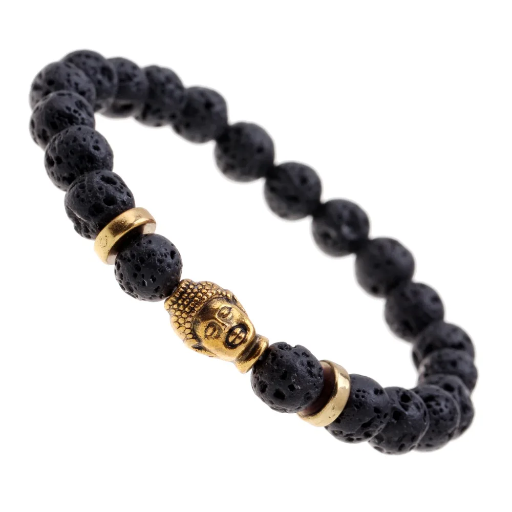 Мода Мужчины Женщины покрытие золото серебро браслет-цепочка из бисера Будды