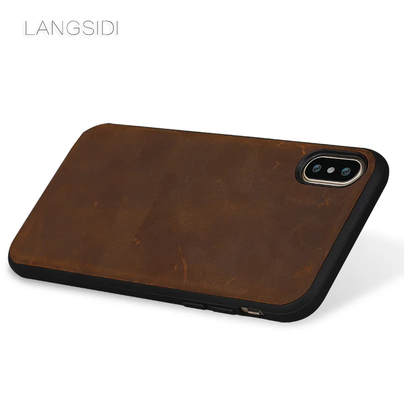 Ретро Кожаный чехол для телефона iPhone X 10 7 8 Plus Crazy horse skin задняя 5 5S SE 6 6S 6sp - купить по
