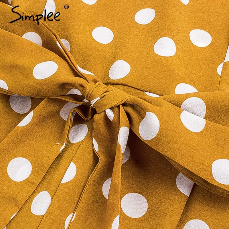 Simplee Спагетти ремень в горошек винтажный комбинезон женский пояс с высокой