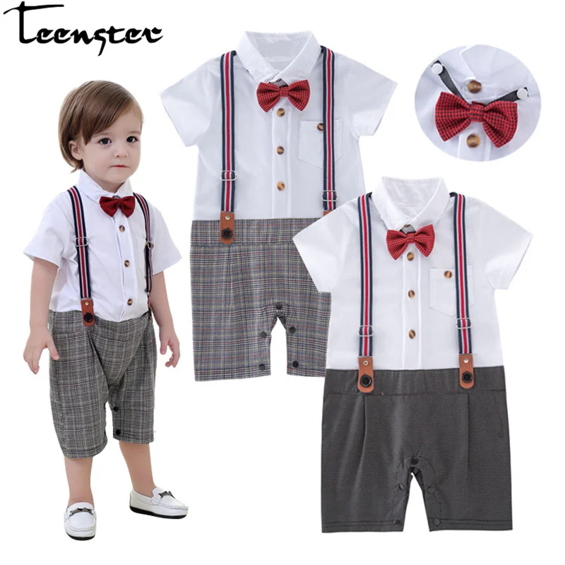 Одежда для маленьких мальчиков-подростков новинка 2019 комбинезон джентльмена с