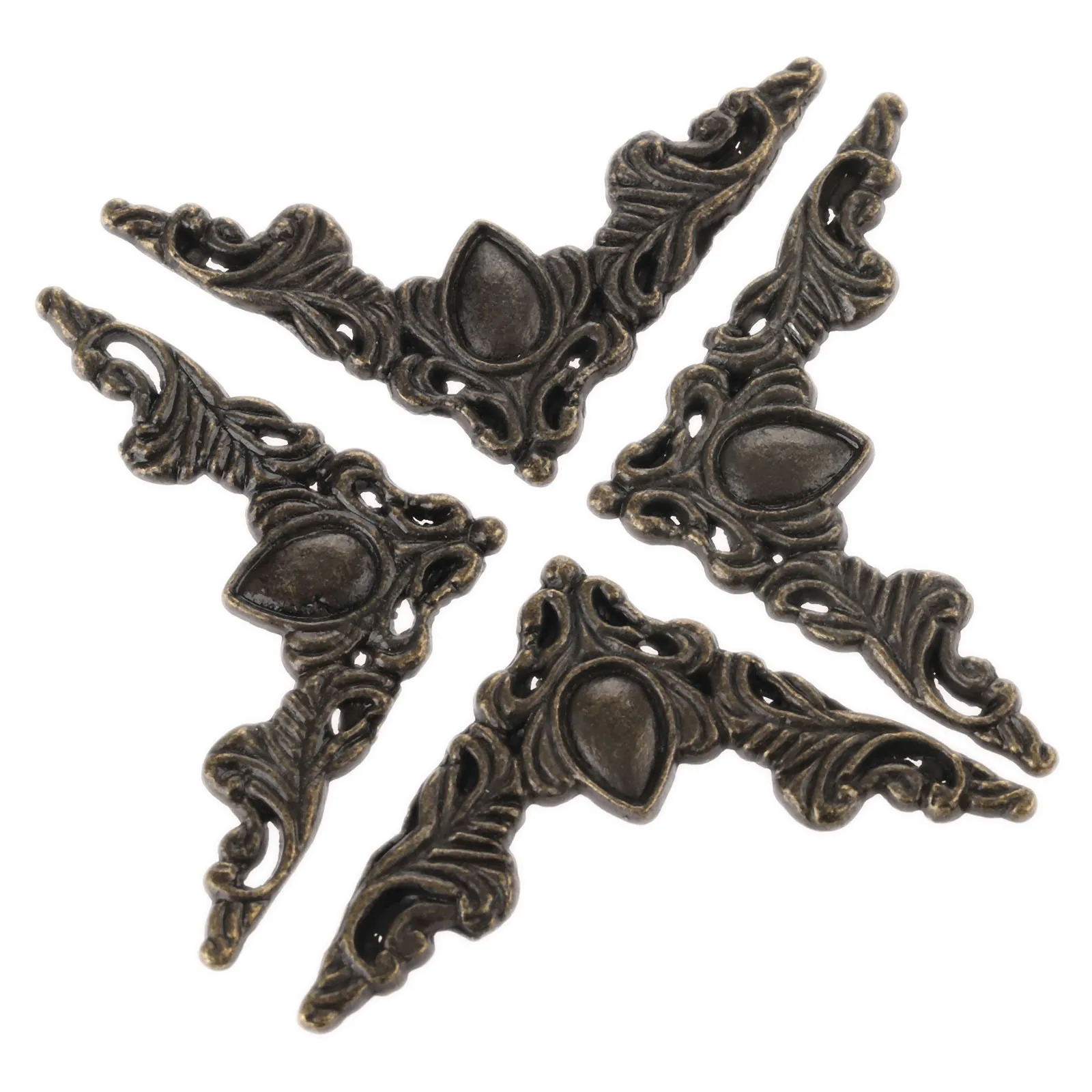 Мебельная фурнитура 4 шт. античный угловой кронштейн Подарочная коробка для