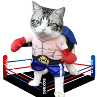 funny boxer costume for pets halloween cosplay suit cat apparel clothing clothes for puppy dogs costume for a cat
