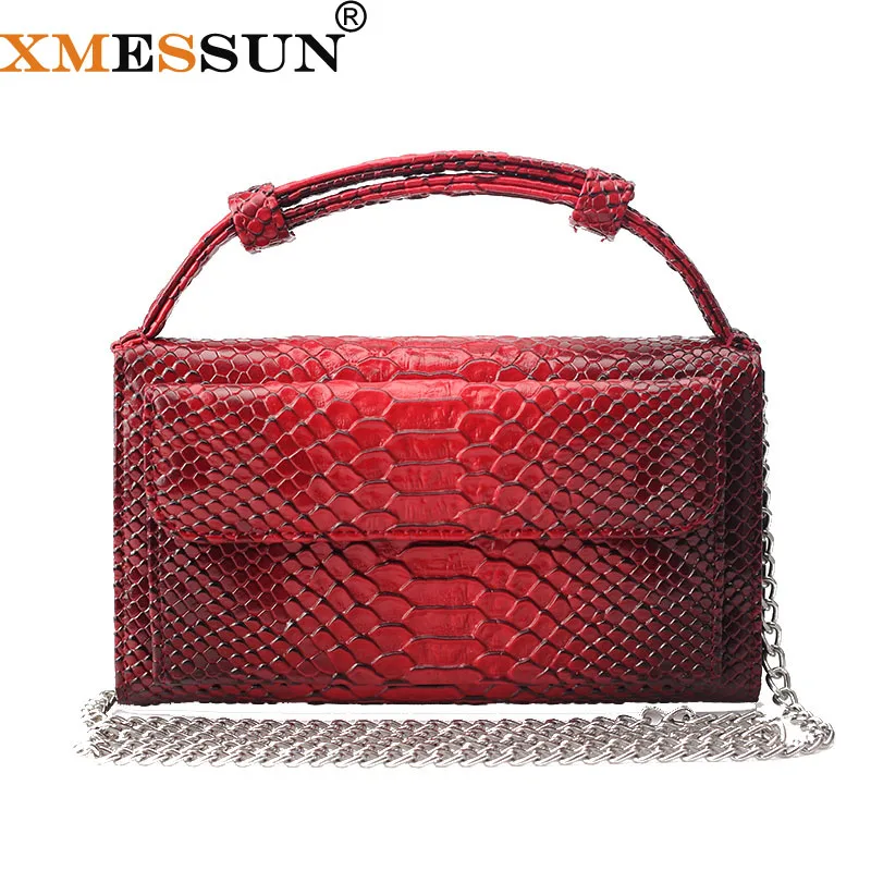 XMESSUN настроить реальные кожа питона змеи дизайнерские сумки на плечо сеть Crossbody