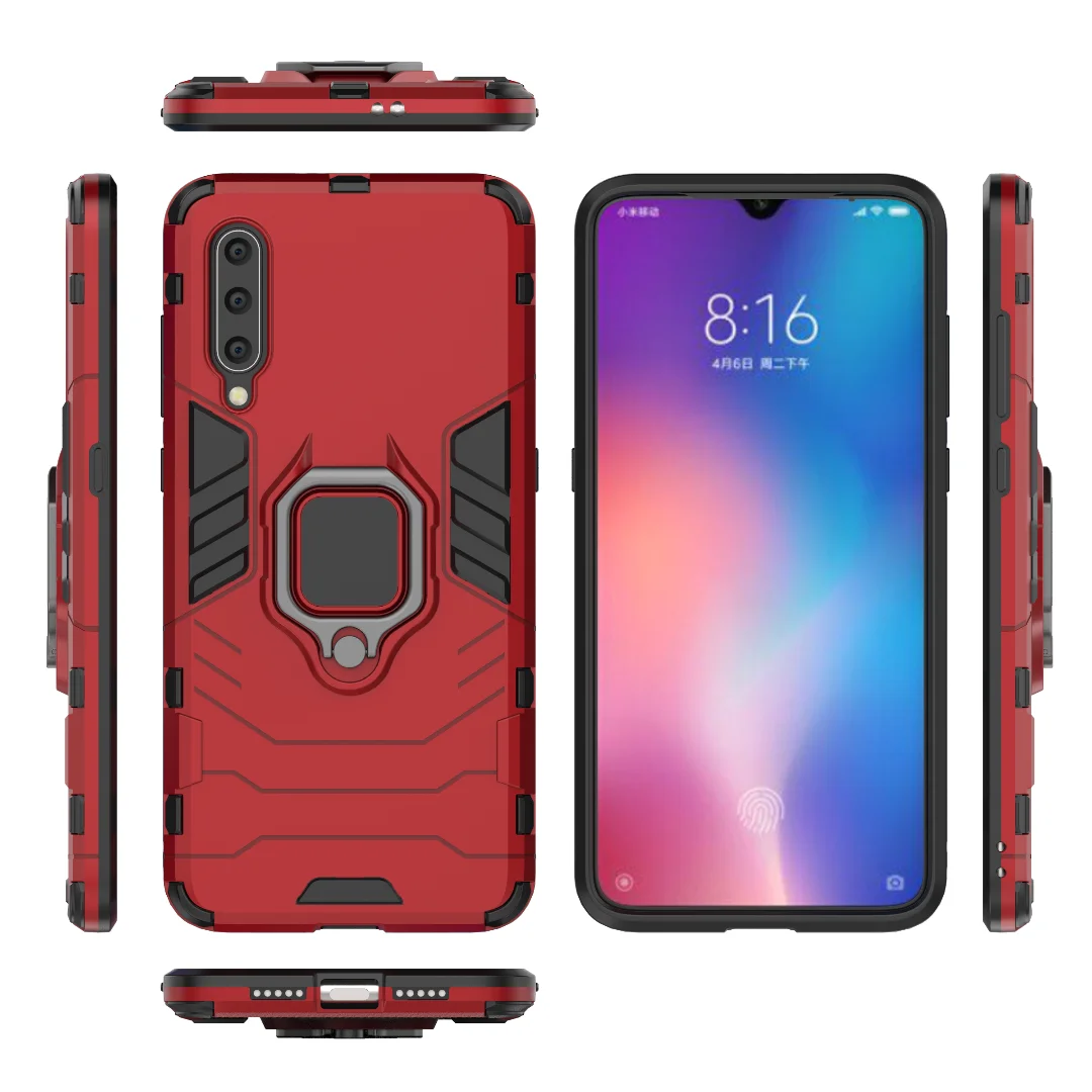 Чехол для Xiaomi mi 9 Lite, защитный чехол из поликарбоната, кольцо-держатель, чехол для телефона для mi 9 SE mi 9 Lite, противоударный бампер, прочный корпус