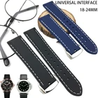 Ремешок силиконовый для наручных часов, резиновый складной браслет с пряжкой для IWC Tag Heuer Seiko Tissot Watch, 18 мм 19 мм 20 мм 21 мм 22 мм