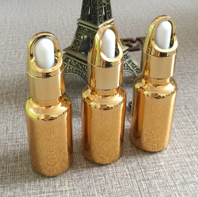 

50pieces/lot 20ml High temperature gold plated dropper bottle,20ml glass dropper container,20 ml essentical oil bottle wholesale