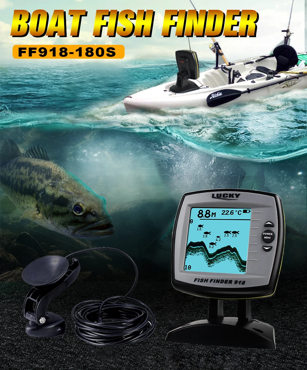 Lucky Fish Finder FF918 180S рыболокатор Проводная сенсорная лодка 45 градусов|Рыболокаторы| |