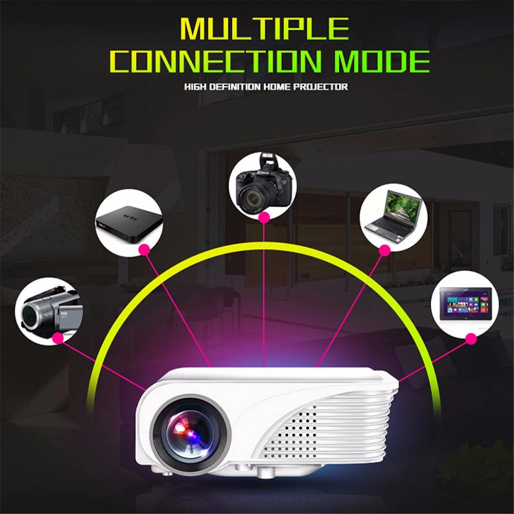SZDLDT Video Projector Movie LED Portable Home Theater projecteur VGA USB HDMI AV LCD proyector Private Cinema 1080P supported |