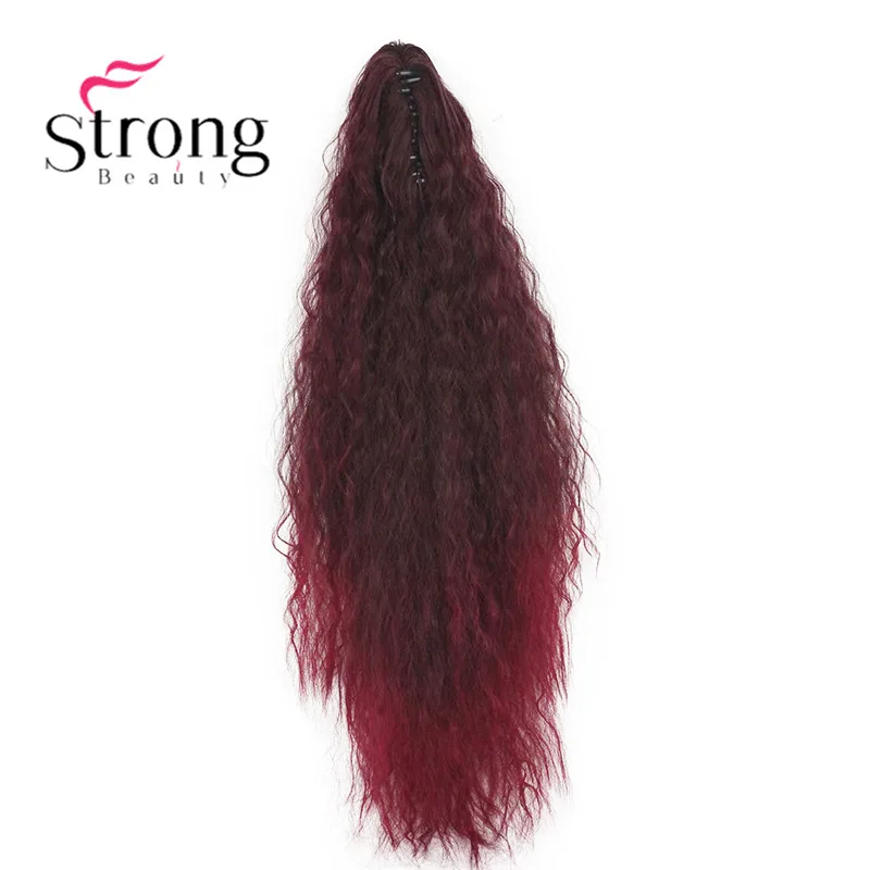 StrongBeauty 24 ''6 цветов синтетический конский хвост Кудрявые Волнистые коготь наращивание волос клип на шнурке шиньон