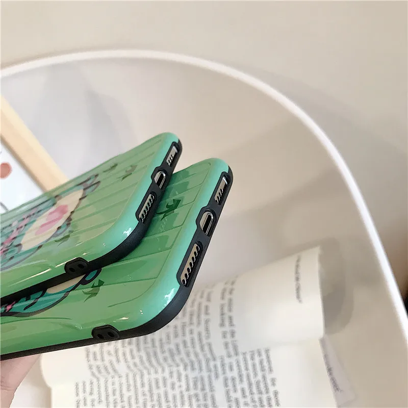 DECOCASE Fashion Dinosaur Cartoon Green Shocproof Phone Cases for iPhone 6 6s 7 8 Plus X XR XS Max Cover iphone plus case |